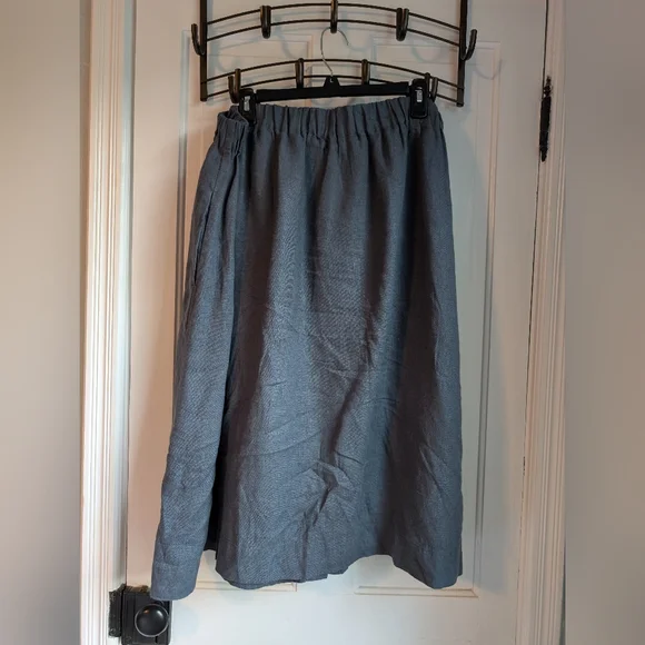 notPERFECTLINEN Marsielle Skirt, XL, Dark Grey-blue - Picture 2 of 5